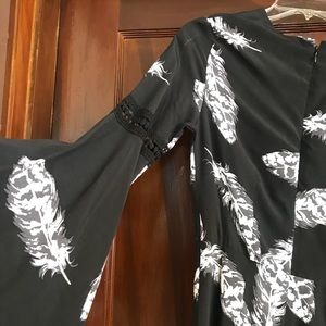 Black feathered romper